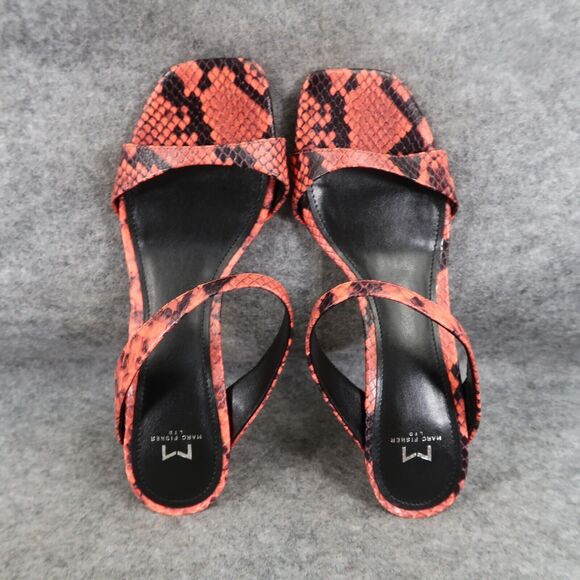 Marc Fisher Shoes Womens 7.5 Mule Sandal Kitten Heel Snake Double Strap Leather - Picture 7 of 14